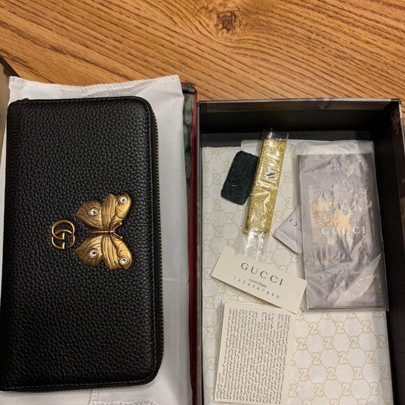 New in box Gucci Marmont long butterfly leather wallet - Picture 1 of 14